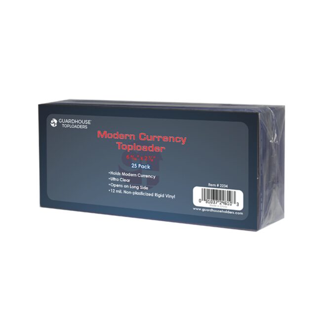 Modern Currency Toploader 166×73mm 25-pack