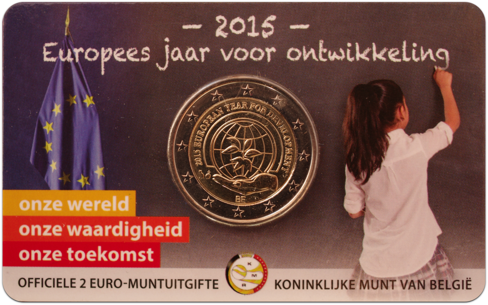 Belgia 2€ 2015 arenguaasta mündikaart