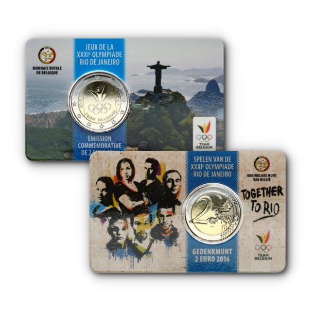 Belgia 2€ 2016 Olümpiamängud mündikaart