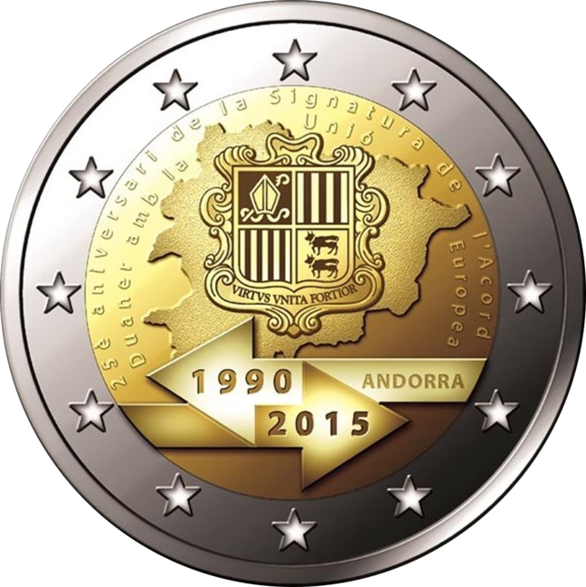 Andorra 2€ 2015 tolliõigus mündikaart