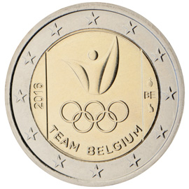 Belgia 2€ 2016 Olümpiamängud mündikaart