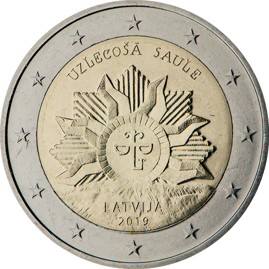 Läti 2€ 2019 tõusev päike