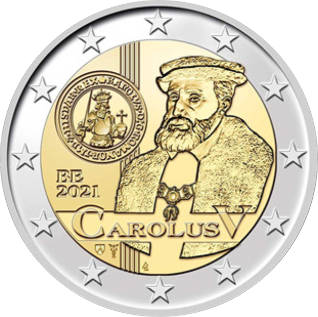 Belgia 2€ 2021 Karl V mündikaart