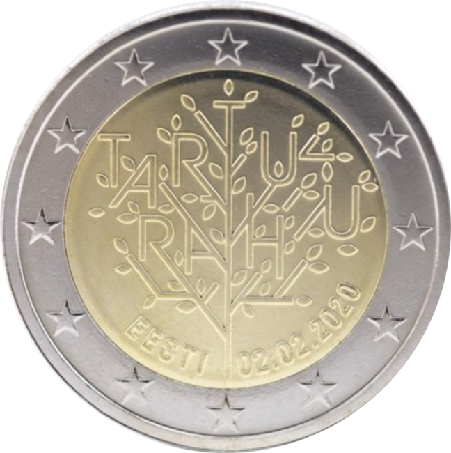 Eesti 2€ 2020 Tartu rahu 100