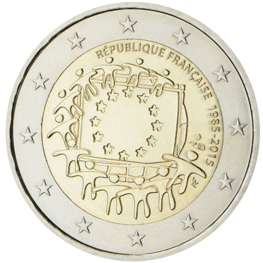 Prantsusmaa 2€ 2015 EL lipp